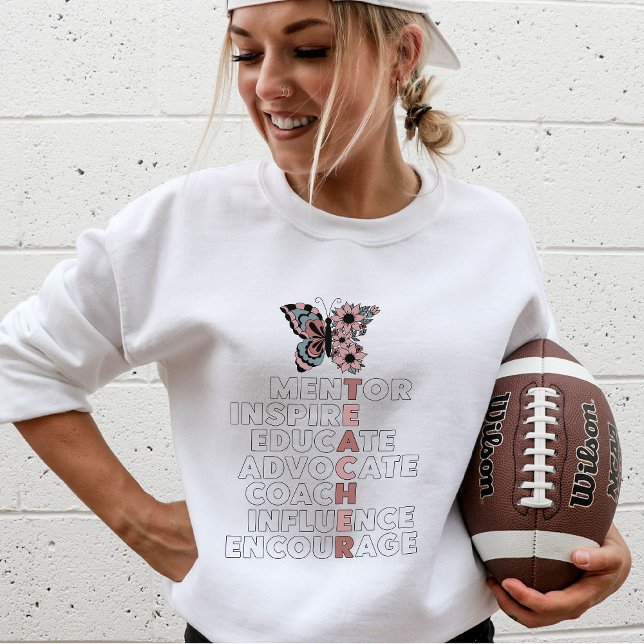 Teacher Group Gift Back Print Custom Boho Crewneck Sweatshirt (Creator Uploaded)