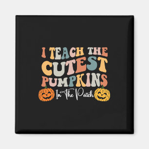 Teacher Halloween Cutest Pumpkins Retro Teacher Fa Magnet