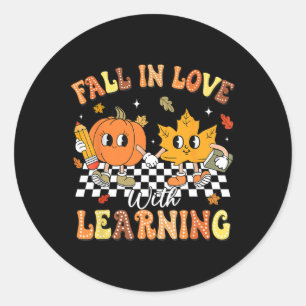 Teacher Halloween Fall In Love With Learning Thank Classic Round Sticker
