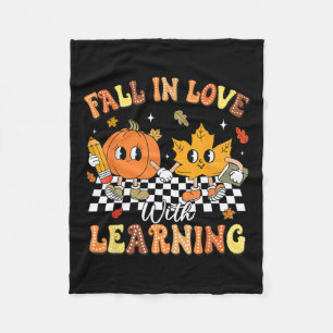 Teacher Halloween Fall In Love With Learning Thank Fleece Blanket