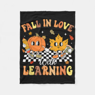 Teacher Halloween Fall In Love With Learning Thank Fleece Blanket