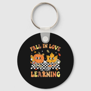 Teacher Halloween Fall In Love With Learning Thank Key Ring