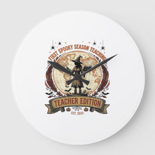 Teacher Halloween Shirt for First Spooky Season Te Large Clock