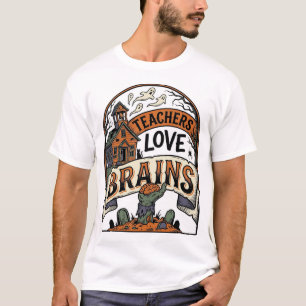 Teacher Halloween Shirt Teachers Love Brains_1
