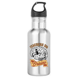 Teacher Halloween Shirt Vintage Engraved Brain Pun 532 Ml Water Bottle