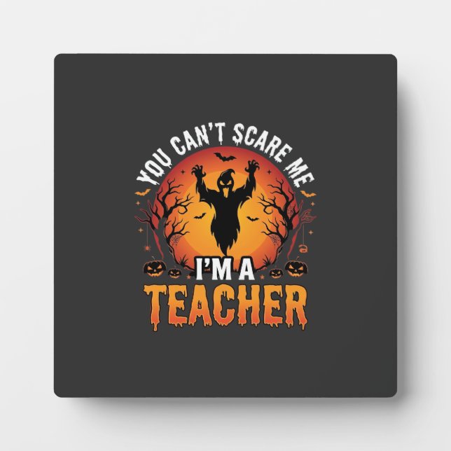 Teacher Halloween Spooky Ghost Teacher Design_1 Plaque (Front)