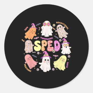 Teacher Halloween Spooky Special Education Team Classic Round Sticker