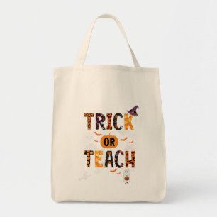 teacher halloween t shirt tote bag