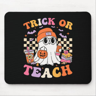 Teacher Halloween Trick Or Teach Cute Ghost Coffee Mouse Pad