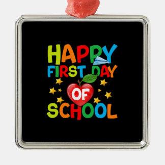 Teacher Happy First Day Of School Metal Tree Decoration