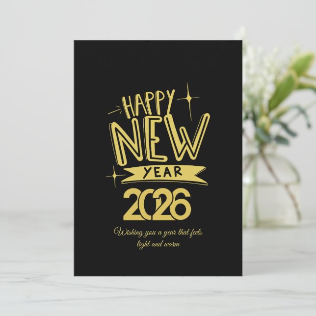 Teacher Happy New Year Card 2026 Thank You (Standing Front)