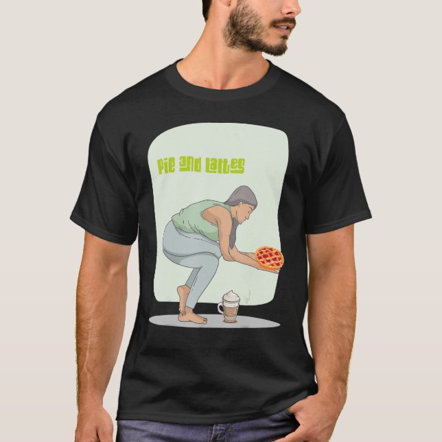 Teacher Happy Place Pun Pie and Lattes Sign For Co T-Shirt (Front)