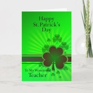 Teacher, Happy St Patrick's day card