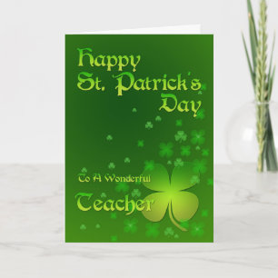 Teacher, Happy St Patrick's day card