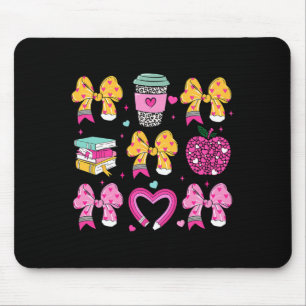 Teacher Happy Valentine Day Coquette Pencil Coffee Mouse Pad