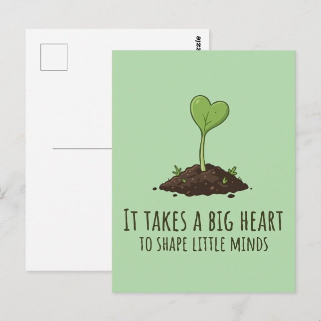  Teacher Heart Appreciation Design Postcard (Front/Back)