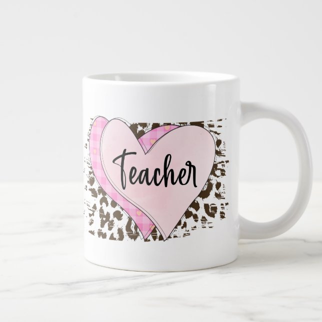 Teacher Heart Large Coffee Mug (Right)