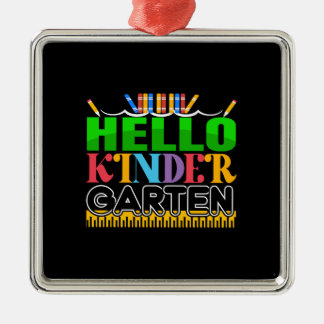 Teacher Hello Kinder Garten Metal Tree Decoration