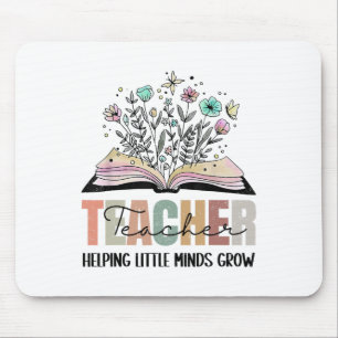 Teacher Helping Little Minds Grow Book Flower Back Mouse Pad