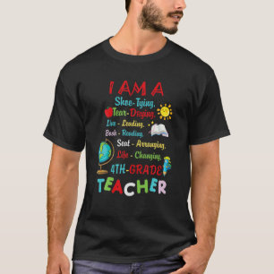 Teacher I Am A Book Reading 4Th Grade Teachers Pro T-Shirt