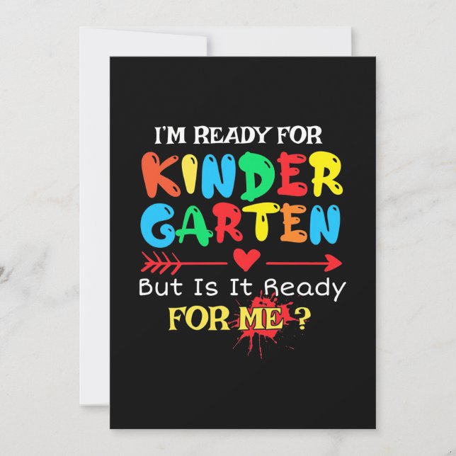 Teacher I Am Ready For Kindergarten Invitation (Front)