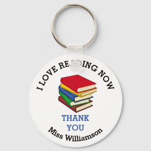 Teacher I LOVE READING NOW Customisable Key Ring