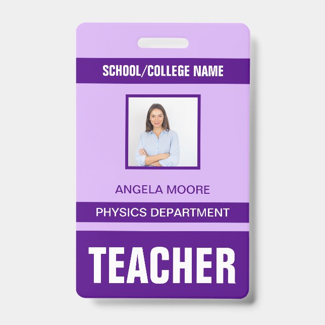 Teacher ID Card Badge (Front)