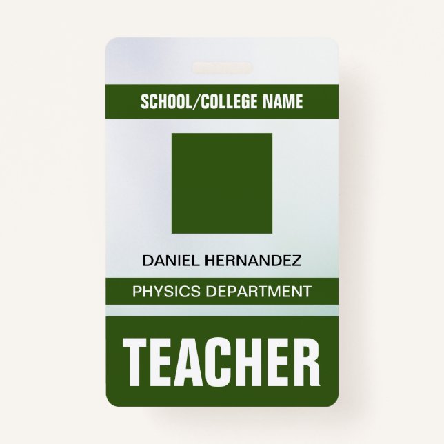 Teacher ID Card Badge ID Badge (Front)