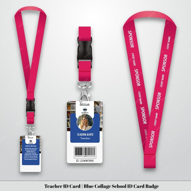 Teacher ID Card | Blue Collage School ID Card Badge (Teacher ID Card | Blue Collage School ID Card Badge)