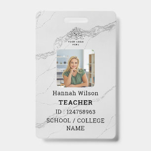 Teacher ID Card Name School Template Photo Badge