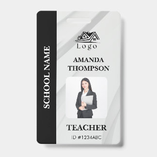 Teacher ID Card Name School Template Photo Badge