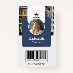 Teacher ID Card Navy Collage School ID Card ID Badge