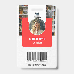 Teacher ID Card   Red Collage School ID Card Badge