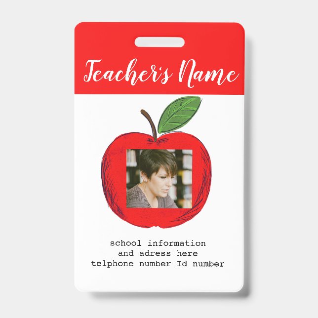 Teacher ID school teacher ID ID Badge (Front)