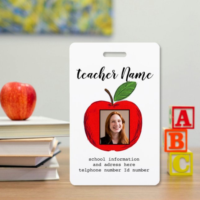 Teacher ID school teacher school photo Badge (Creator Uploaded)