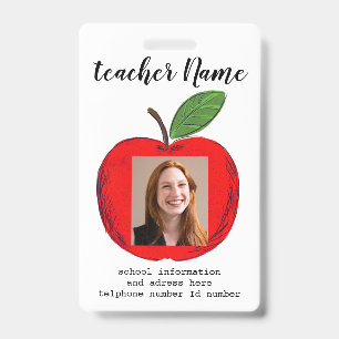 Teacher ID school teacher school photo Badge