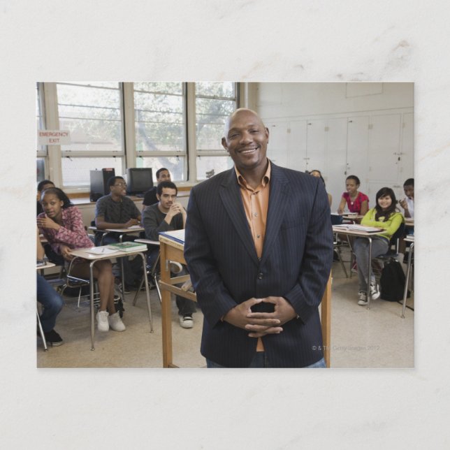 Teacher in classroom with students postcard (Front)