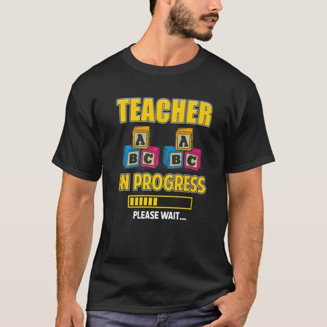 Teacher In Progress Future Educator Rainbow Dabbin T-Shirt (Front)
