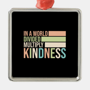 Teacher In The World Divided Multiply Kindness Metal Tree Decoration