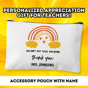 Teacher Inspire Rainbow Thank You Event Gift Accessory Pouch
