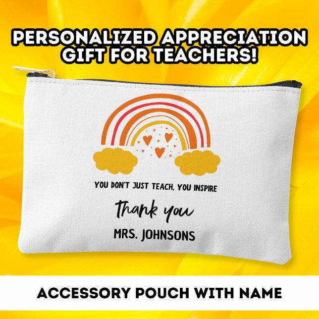 Teacher Inspire Rainbow Thank You Event Gift Accessory Pouch (Creator Uploaded)