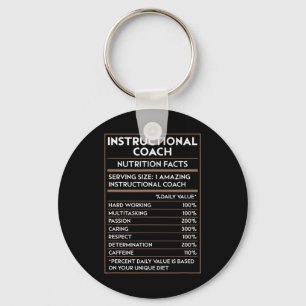 Teacher Instructional Coach Nutrition Facts Back T Key Ring