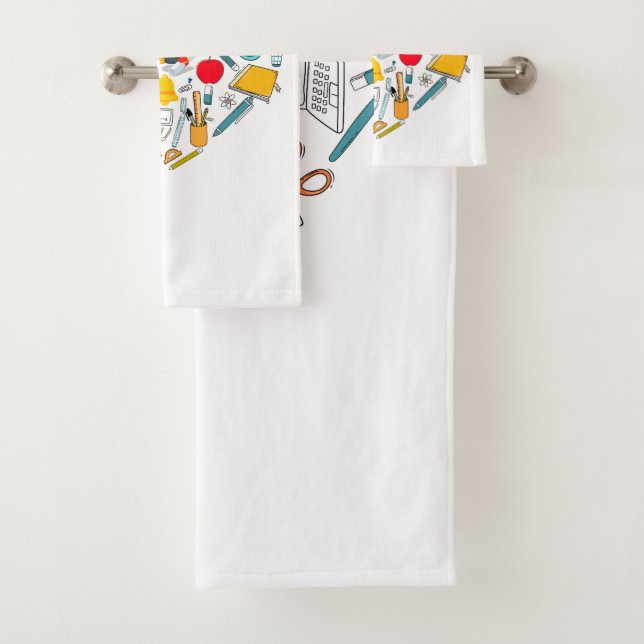 Teacher Instructor Professor Tool Heart Bath Towel Set (Insitu)
