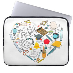 Teacher Instructor Professor Tool Heart Laptop Sleeve
