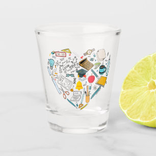 Teacher Instructor Professor Tool Heart Shot Glass