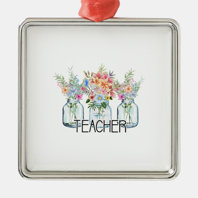 Teacher Is Awesome Metal Tree Decoration (Front)
