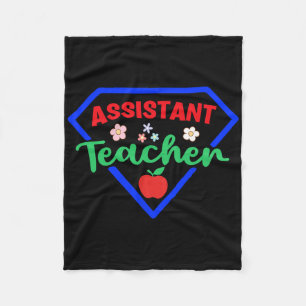 Teacher Istant Superhero Appreciation Back To Scho Fleece Blanket