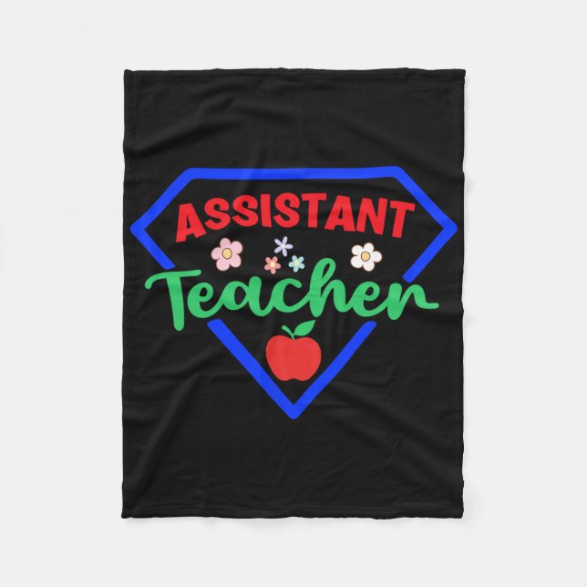 Teacher Istant Superhero Appreciation Back To Scho Fleece Blanket (Front)