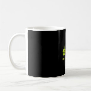 Teacher Job Peace Love Math Fingers Hand Sign Pain Coffee Mug