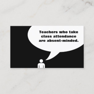 teacher joke (colour customisable) business card
